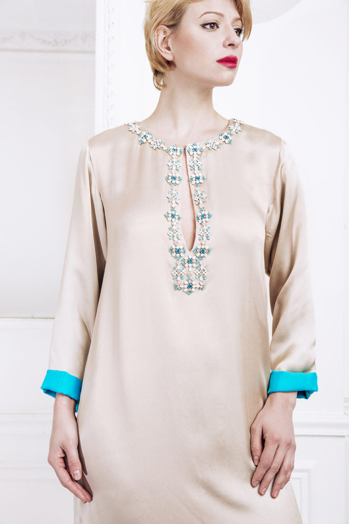 Catherine Cocktail Dress in beige