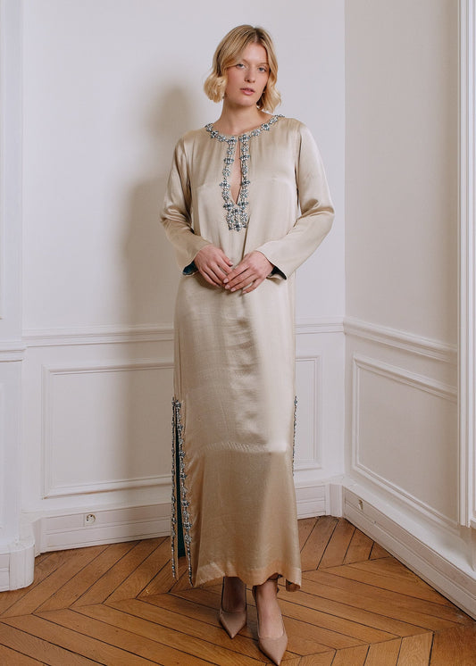 Catherine Cocktail Dress in beige