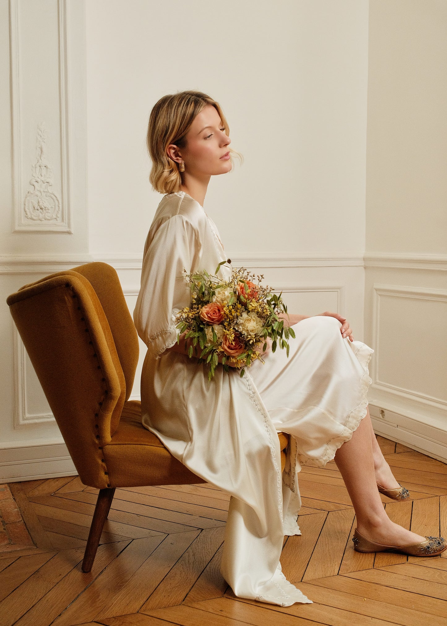 Marilyn Silk Nightgown in white