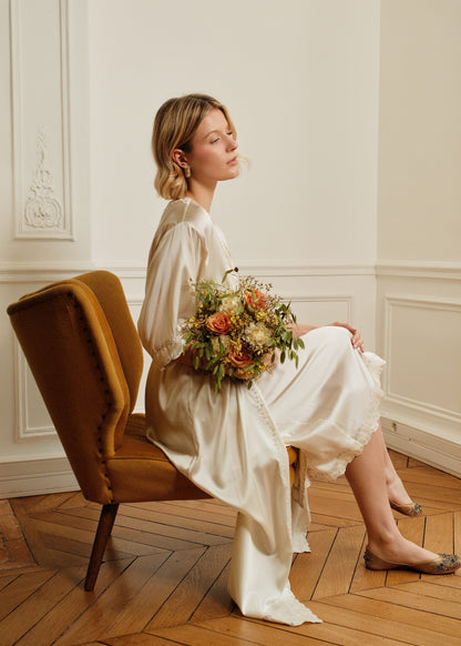 Marilyn Silk Nightgown in white