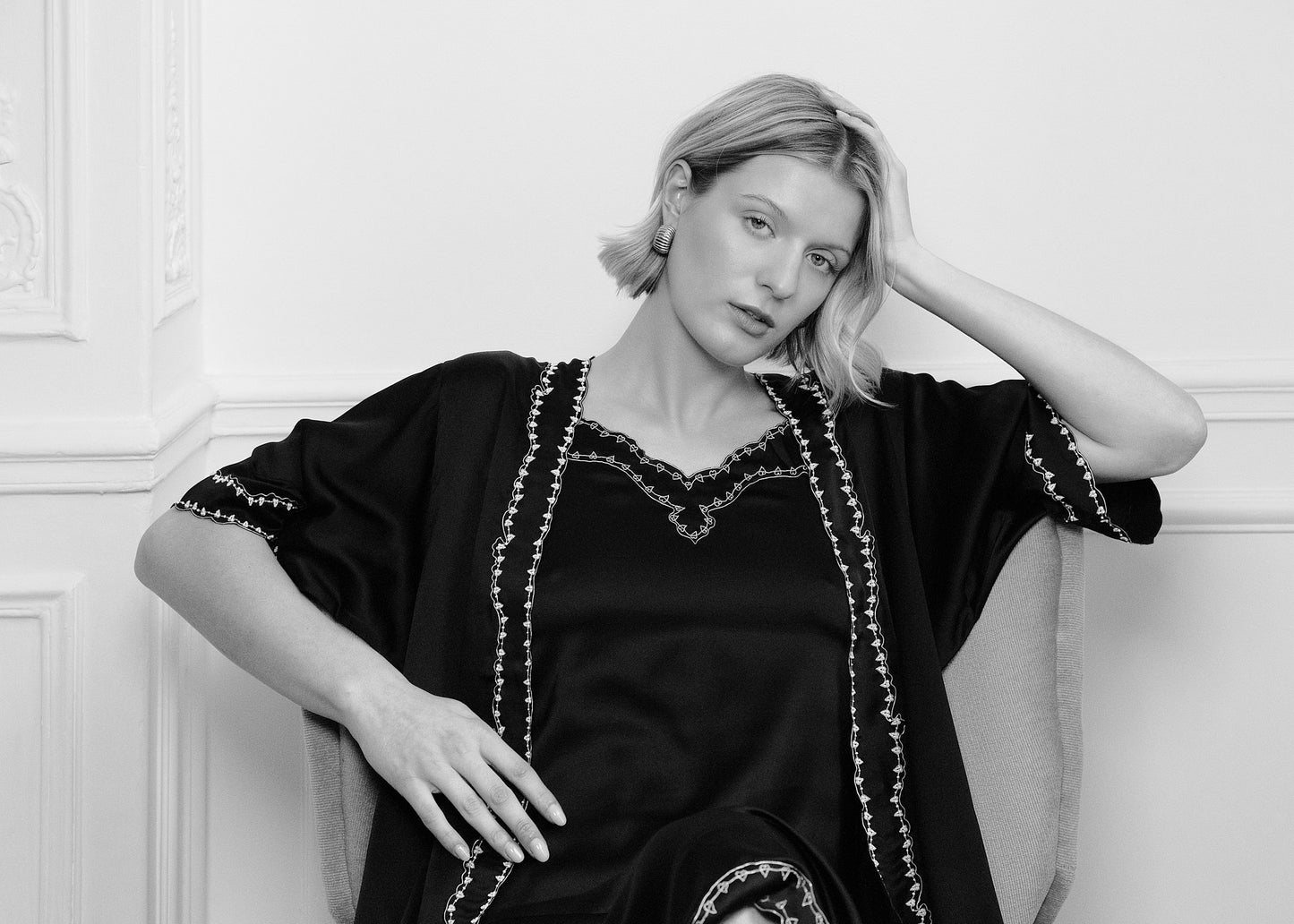 Marilyn Silk Nightgown in black