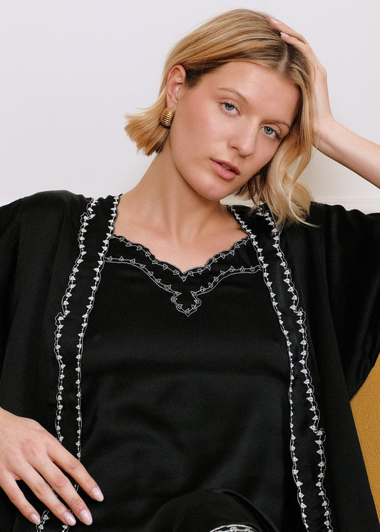 Marilyn Silk Nightgown in black