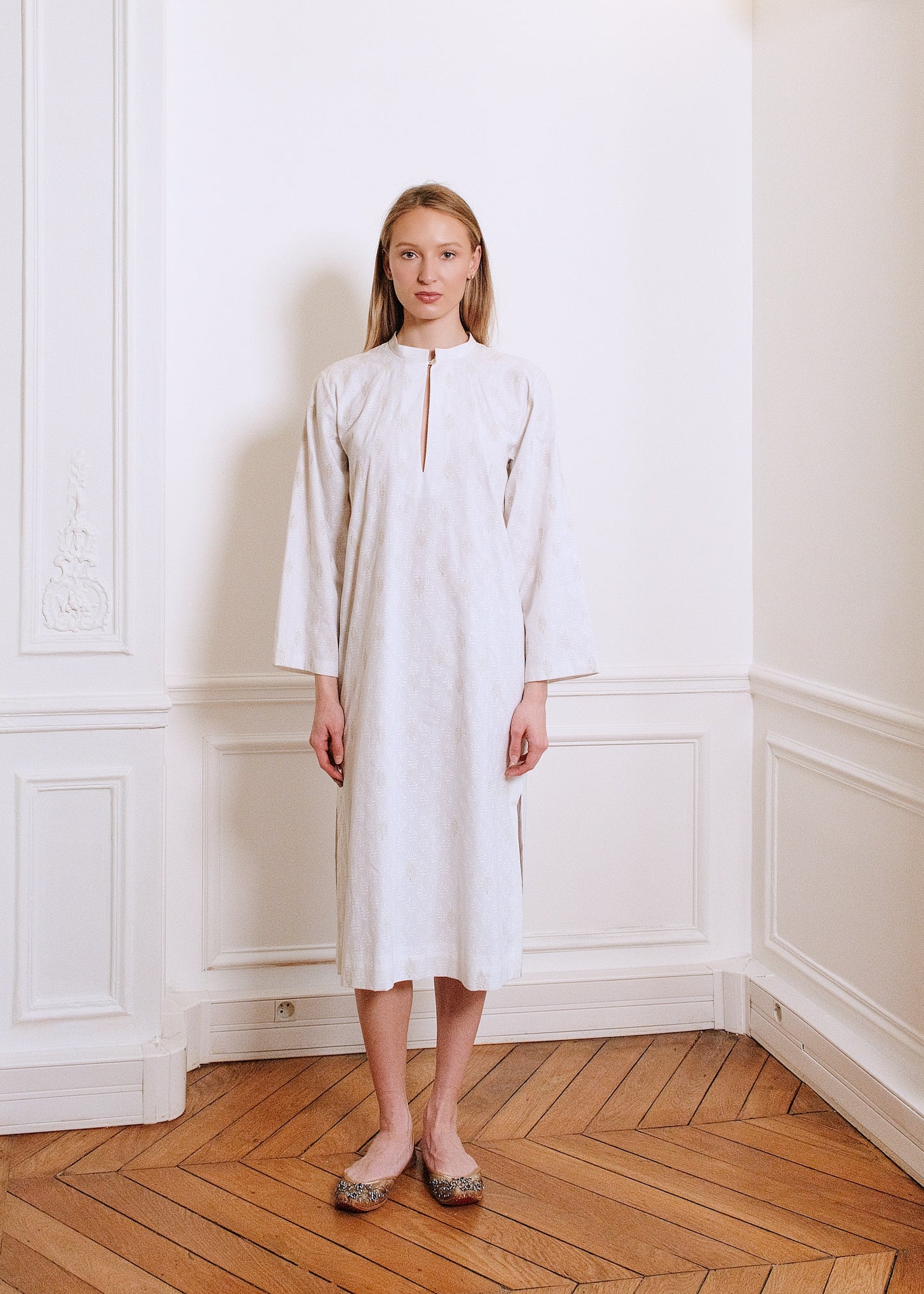 Isabelle Cotton Night Dress in white