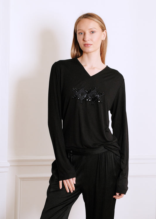 LOSANGE T-SHIRT IN BLACK