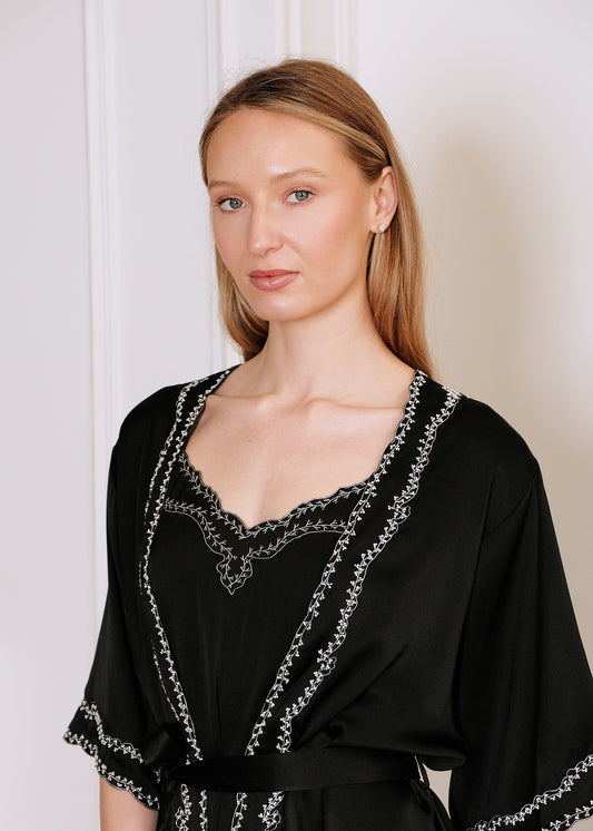 Liz Silk Nightgown in black