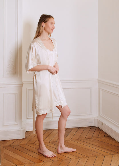 Liz Silk Nightgown in white