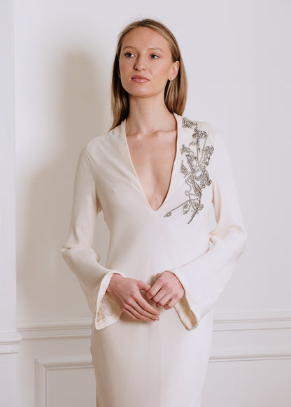 Rita Evening Dress in white