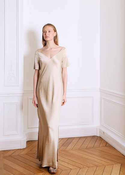 Grace Cocktail Dress in beige