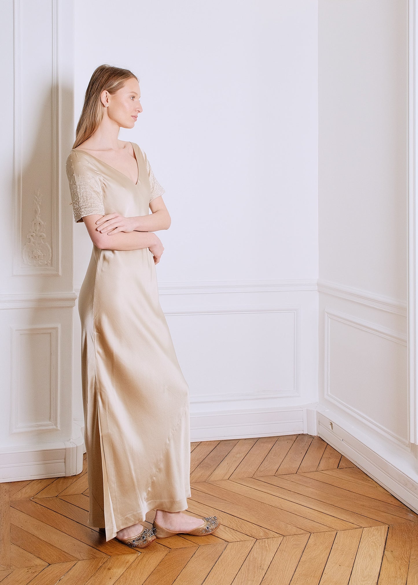Grace Cocktail Dress in beige