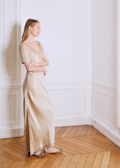 Grace Cocktail Dress in beige