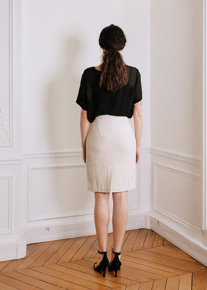 Isabelle Pencil Skirt in beige