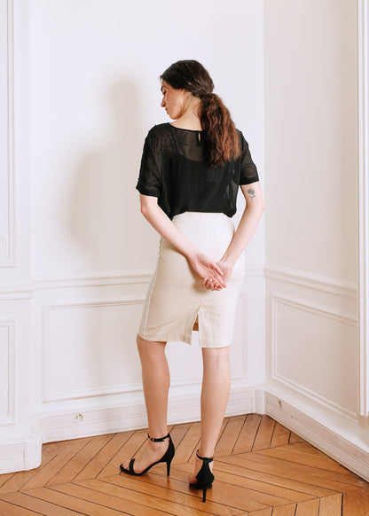 Isabelle Pencil Skirt in beige
