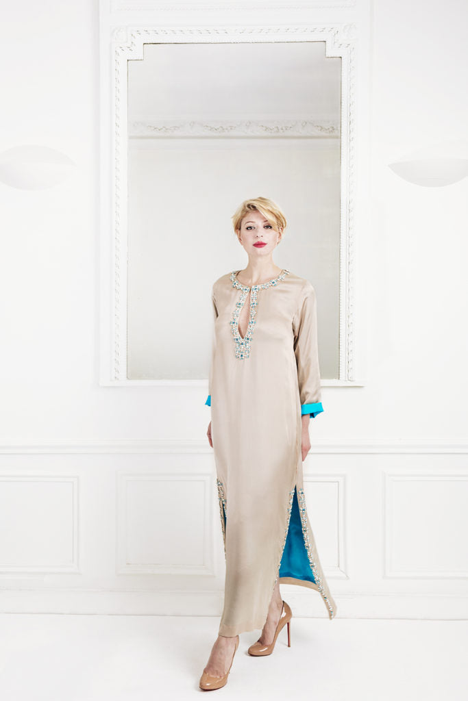 Catherine Cocktail Dress in beige