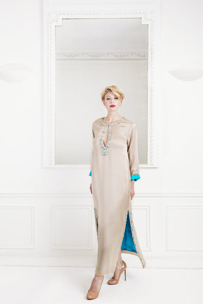 Catherine Cocktail Dress in beige