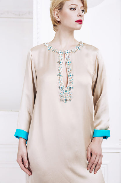 Catherine Cocktail Dress in beige