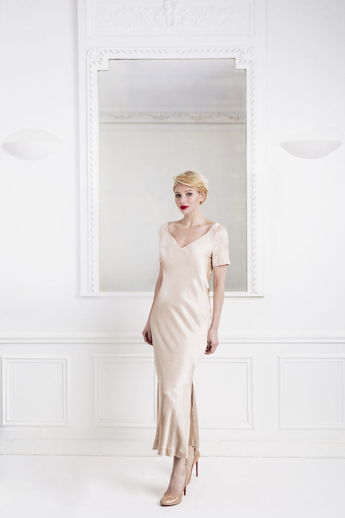 Grace Cocktail Dress in beige