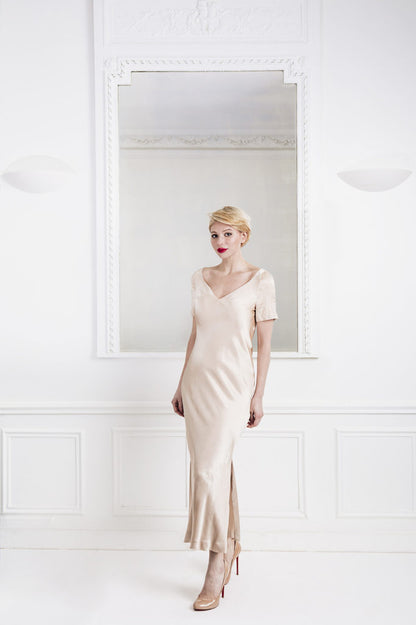 Grace Cocktail Dress in beige